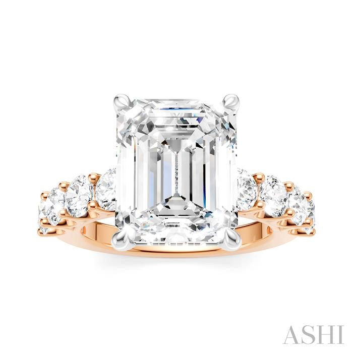 ASHI Emerald Shape Semi-Mount Diamond Engagement Ring 193ACPPFHPW-SM-EM4
