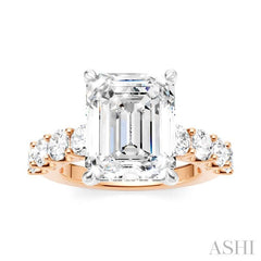 ASHI Emerald Shape Semi-Mount Diamond Engagement Ring 193ACPPFHPW-SM-EM4