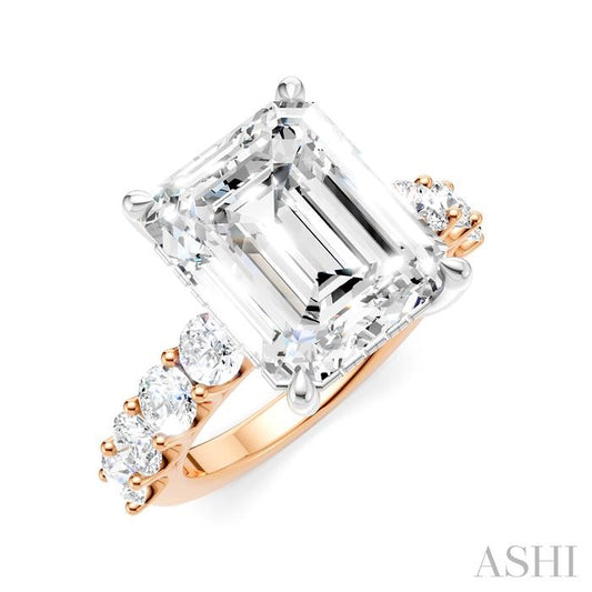 ASHI Emerald Shape Semi-Mount Diamond Engagement Ring 193ACPPFHPW-SM-EM5