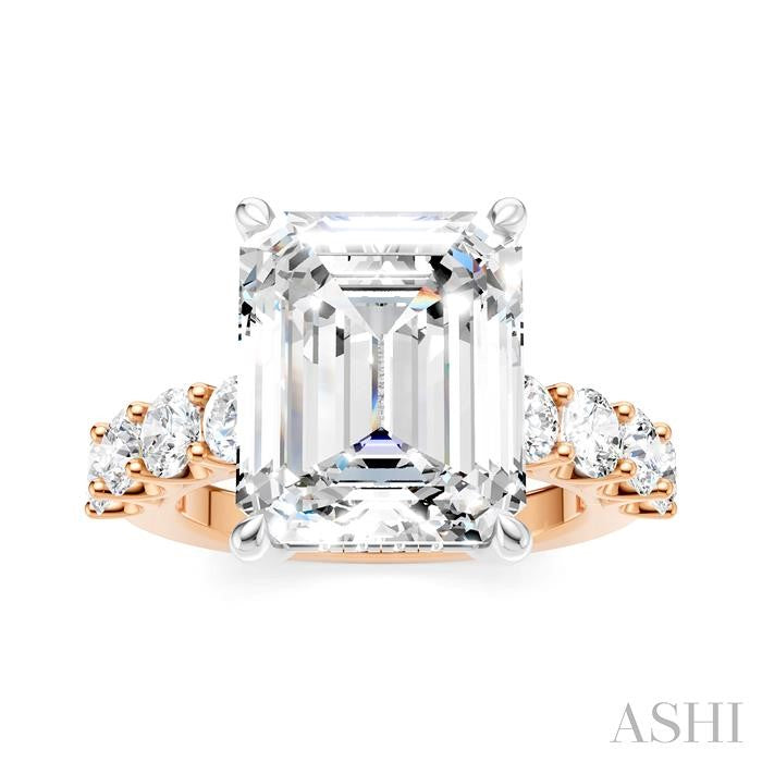 ASHI Emerald Shape Semi-Mount Diamond Engagement Ring 193ACPPFHPW-SM-EM5