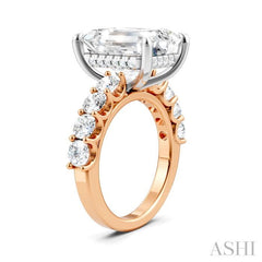 ASHI Emerald Shape Semi-Mount Diamond Engagement Ring 193ACPPFHPW-SM-EM5
