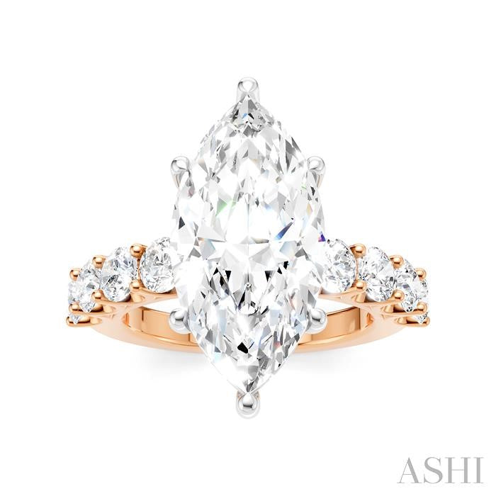 ASHI Marquise Shape Semi-Mount Diamond Engagement Ring 193ACPPFHPW-SM-MQ5