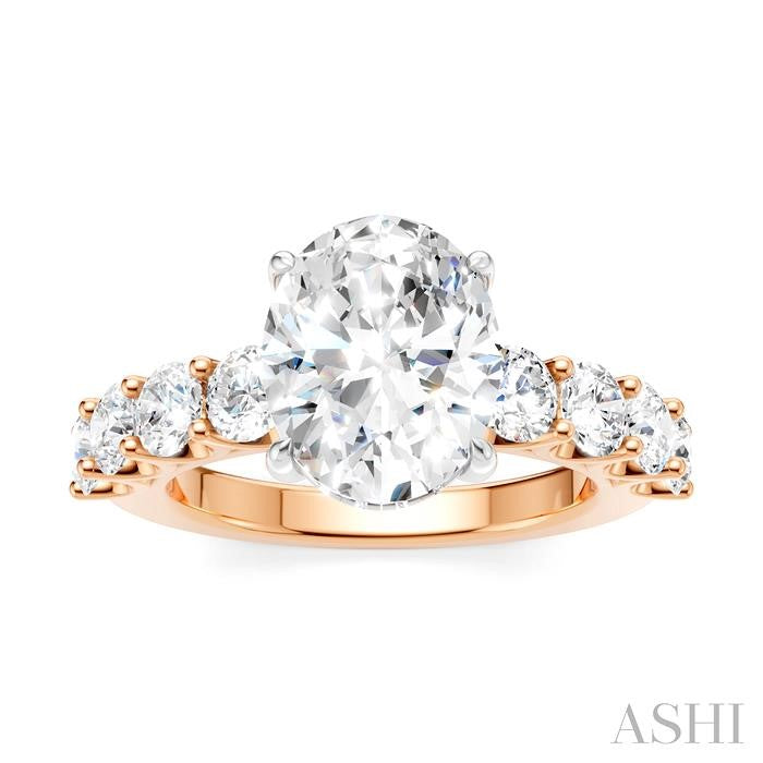 ASHI Oval Shape Semi-Mount Diamond Engagement Ring 193ACPPFHPW-SM-OV3