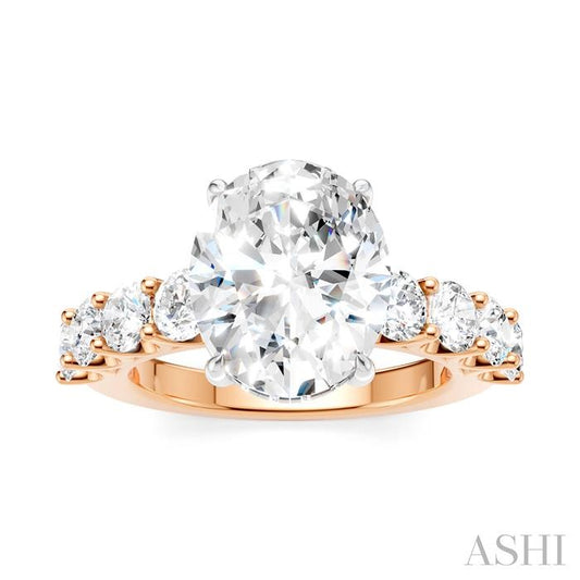 ASHI Oval Shape Semi-Mount Diamond Engagement Ring 193ACPPFHPW-SM-OV4