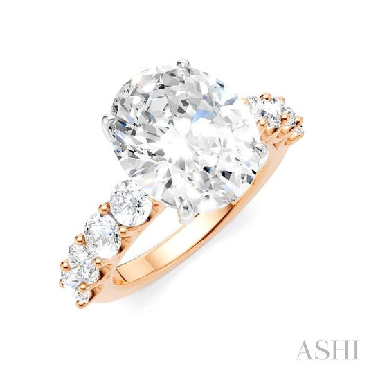 ASHI Oval Shape Semi-Mount Diamond Engagement Ring 193ACPPFHPW-SM-OV5