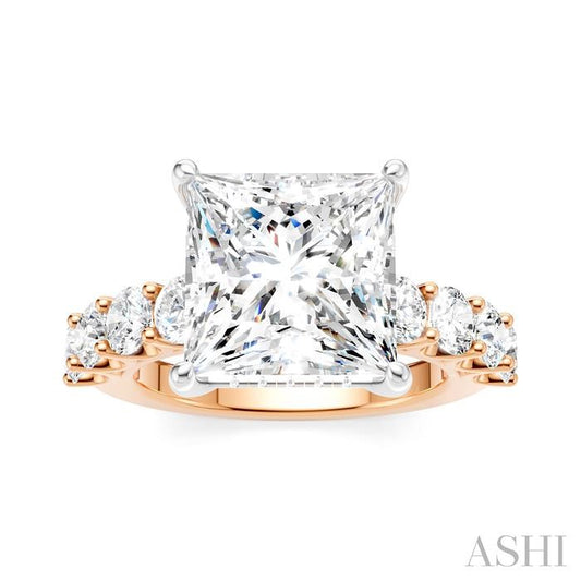 ASHI Princess Shape Semi-Mount Diamond Engagement Ring 193ACPPFHPW-SM-PN5