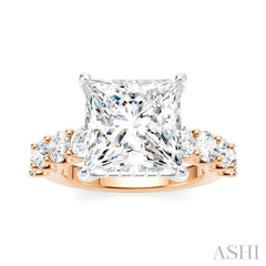 ASHI Princess Shape Semi-Mount Diamond Engagement Ring 193ACPPFHPW-SM-PN5