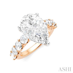 ASHI Pear Shape Semi-Mount Diamond Engagement Ring 193ACPPFHPW-SM-PR4