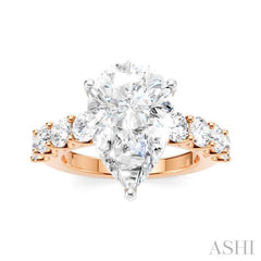ASHI Pear Shape Semi-Mount Diamond Engagement Ring 193ACPPFHPW-SM-PR4