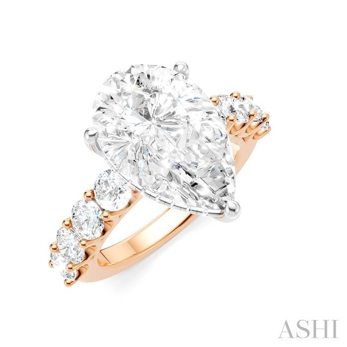 ASHI Pear Shape Semi-Mount Diamond Engagement Ring 193ACPPFHPW-SM-PR5
