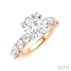 ASHI Round Shape Semi-Mount Diamond Engagement Ring 193ACPPFHPW-SM-RD3