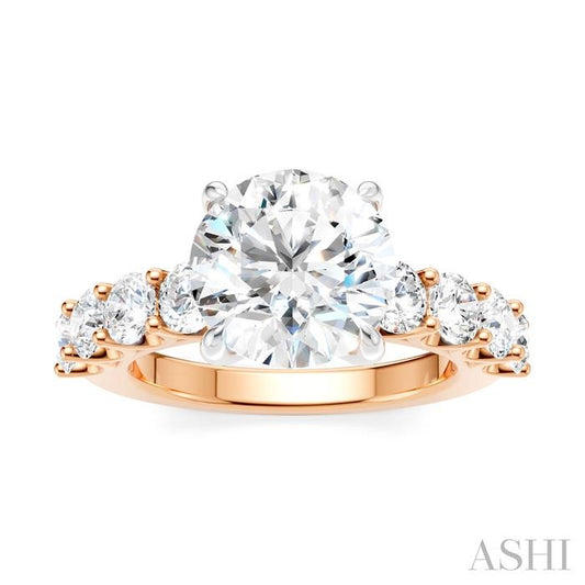 ASHI Round Shape Semi-Mount Diamond Engagement Ring 193ACPPFHPW-SM-RD3