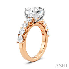 ASHI Round Shape Semi-Mount Diamond Engagement Ring 193ACPPFHPW-SM-RD3