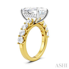 ASHI Emerald Shape Semi-Mount Diamond Engagement Ring 193ACPPFHYW-SM-EM4