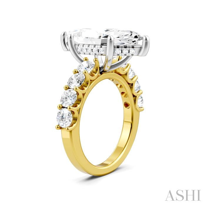 ASHI Marquise Shape Semi-Mount Diamond Engagement Ring 193ACPPFHYW-SM-MQ5