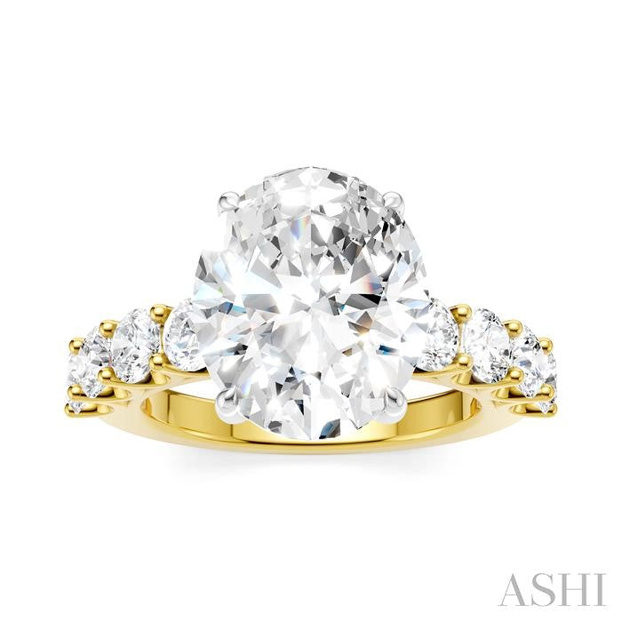 ASHI Oval Shape Semi-Mount Diamond Engagement Ring 193ACPPFHYW-SM-OV5