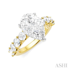 ASHI Pear Shape Semi-Mount Diamond Engagement Ring 193ACPPFHYW-SM-PR3