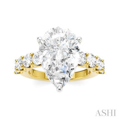 ASHI Pear Shape Semi-Mount Diamond Engagement Ring 193ACPPFHYW-SM-PR5