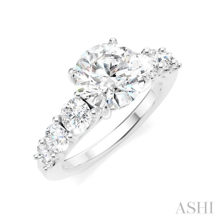 ASHI Round Shape Semi-Mount Diamond Engagement Ring 193B1PPFHWG-SM-RD2