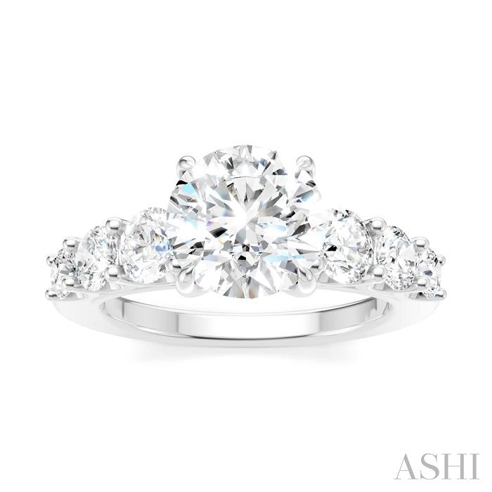 ASHI Round Shape Semi-Mount Diamond Engagement Ring 193B1PPFHWG-SM-RD2