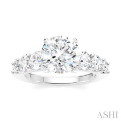 ASHI Round Shape Semi-Mount Diamond Engagement Ring 193B1PPFHWG-SM-RD2