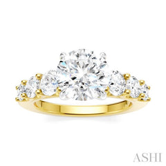 ASHI Round Shape Semi-Mount Diamond Engagement Ring 193B1PPFHYW-SM-RD2