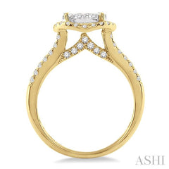 ASHI Round Shape Halo Lovebright Diamond Engagement Ring 19411PPFVYW-LE