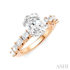 ASHI Oval Shape Semi-Mount Diamond Engagement Ring 194A2PPFHPW-SM-OV2