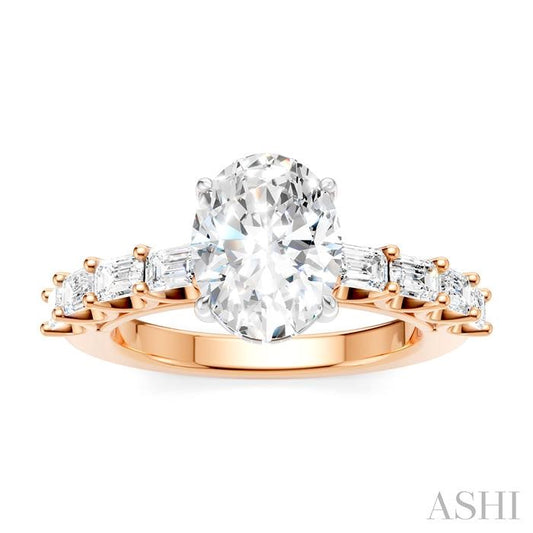 ASHI Oval Shape Semi-Mount Diamond Engagement Ring 194A2PPFHPW-SM-OV2