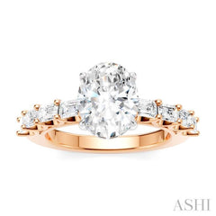 ASHI Oval Shape Semi-Mount Diamond Engagement Ring 194A2PPFHPW-SM-OV2