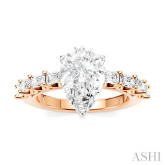 ASHI Pear Shape Semi-Mount Diamond Engagement Ring 194A2PPFHPW-SM-PR2
