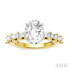 ASHI Oval Shape Semi-Mount Diamond Engagement Ring 194A2PPFHYW-SM-OV2