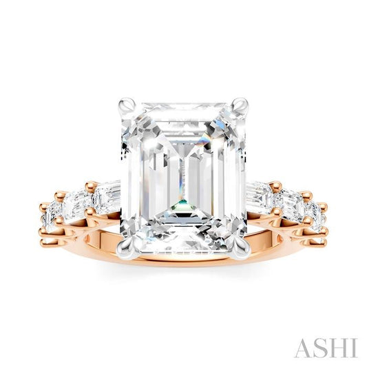 ASHI Emerald Shape Semi-Mount Diamond Engagement Ring 194ACPPFHPW-SM-EM4