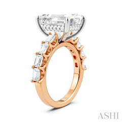 ASHI Emerald Shape Semi-Mount Diamond Engagement Ring 194ACPPFHPW-SM-EM4