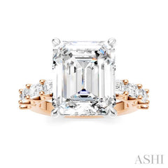 ASHI Emerald Shape Semi-Mount Diamond Engagement Ring 194ACPPFHPW-SM-EM5