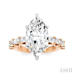 ASHI Marquise Shape Semi-Mount Diamond Engagement Ring 194ACPPFHPW-SM-MQ4