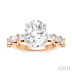 ASHI Oval Shape Semi-Mount Diamond Engagement Ring 194ACPPFHPW-SM-OV3