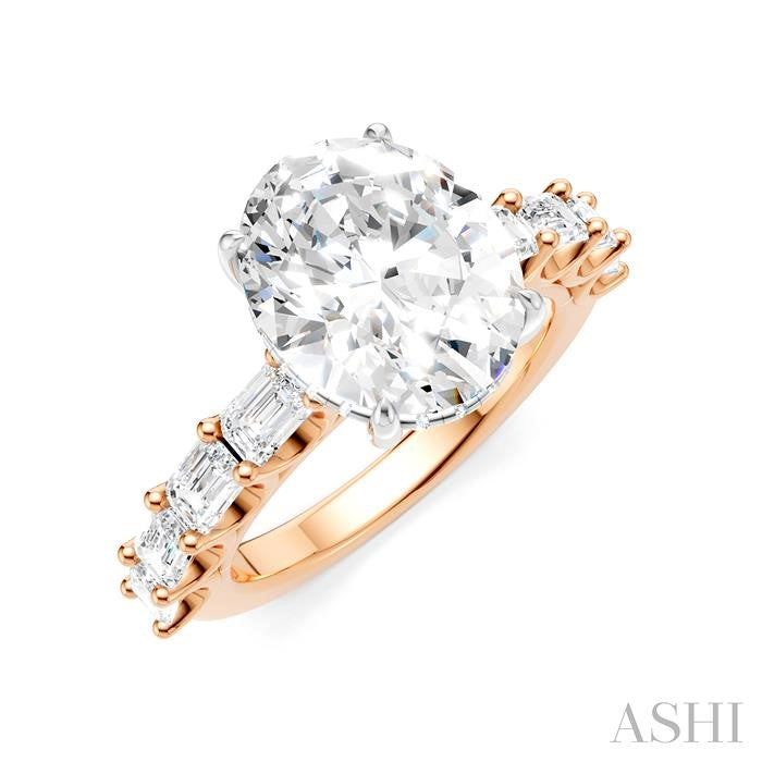 ASHI Oval Shape Semi-Mount Diamond Engagement Ring 194ACPPFHPW-SM-OV4