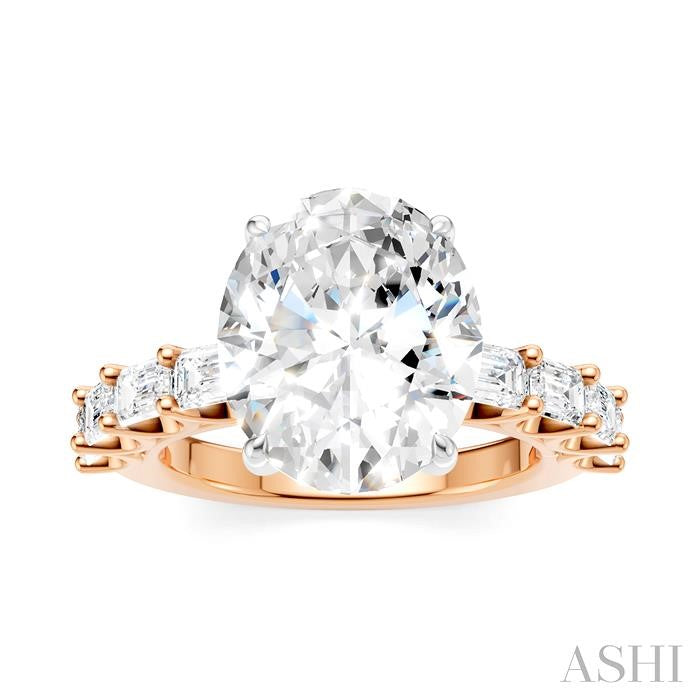 ASHI Oval Shape Semi-Mount Diamond Engagement Ring 194ACPPFHPW-SM-OV5