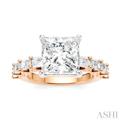 ASHI Princess Shape Semi-Mount Diamond Engagement Ring 194ACPPFHPW-SM-PN3