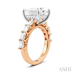 ASHI Princess Shape Semi-Mount Diamond Engagement Ring 194ACPPFHPW-SM-PN4