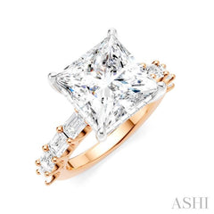 ASHI Princess Shape Semi-Mount Diamond Engagement Ring 194ACPPFHPW-SM-PN5