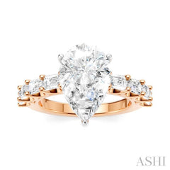 ASHI Pear Shape Semi-Mount Diamond Engagement Ring 194ACPPFHPW-SM-PR3