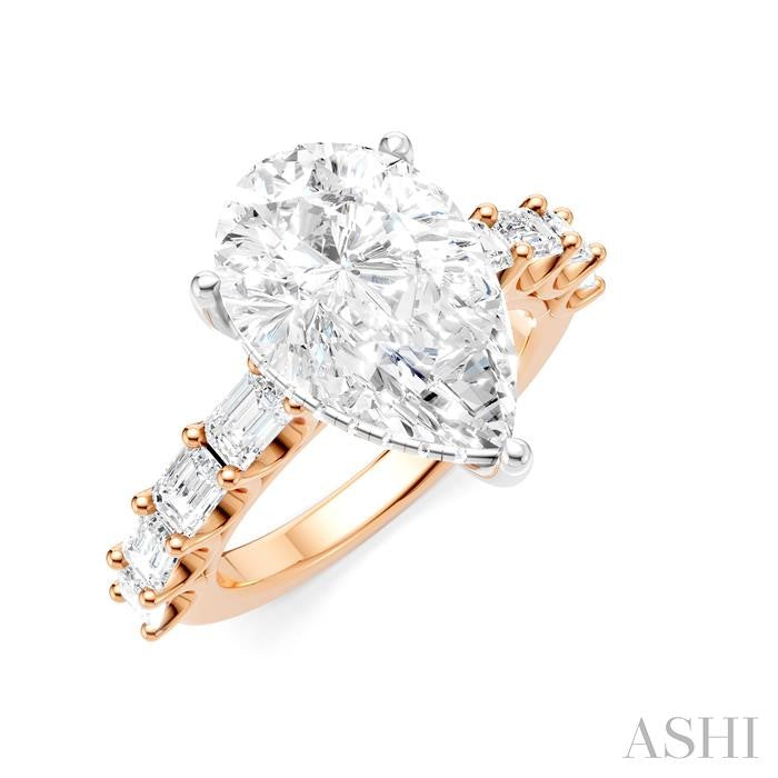 ASHI Pear Shape Semi-Mount Diamond Engagement Ring 194ACPPFHPW-SM-PR4