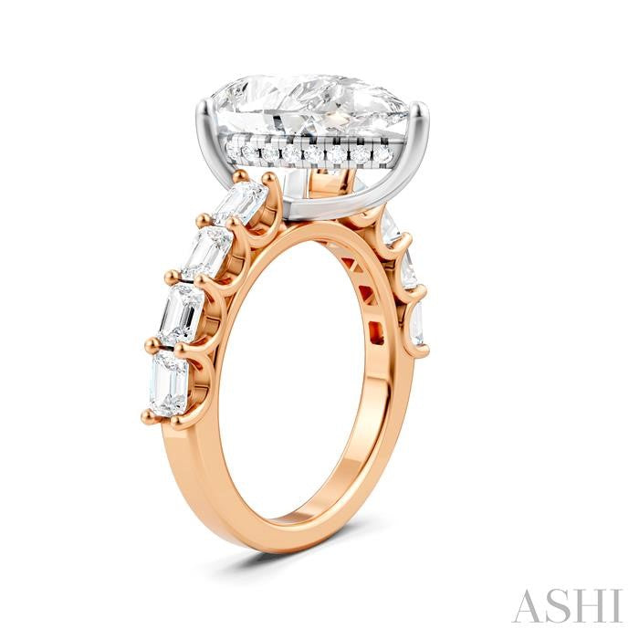 ASHI Pear Shape Semi-Mount Diamond Engagement Ring 194ACPPFHPW-SM-PR4