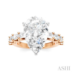 ASHI Pear Shape Semi-Mount Diamond Engagement Ring 194ACPPFHPW-SM-PR5