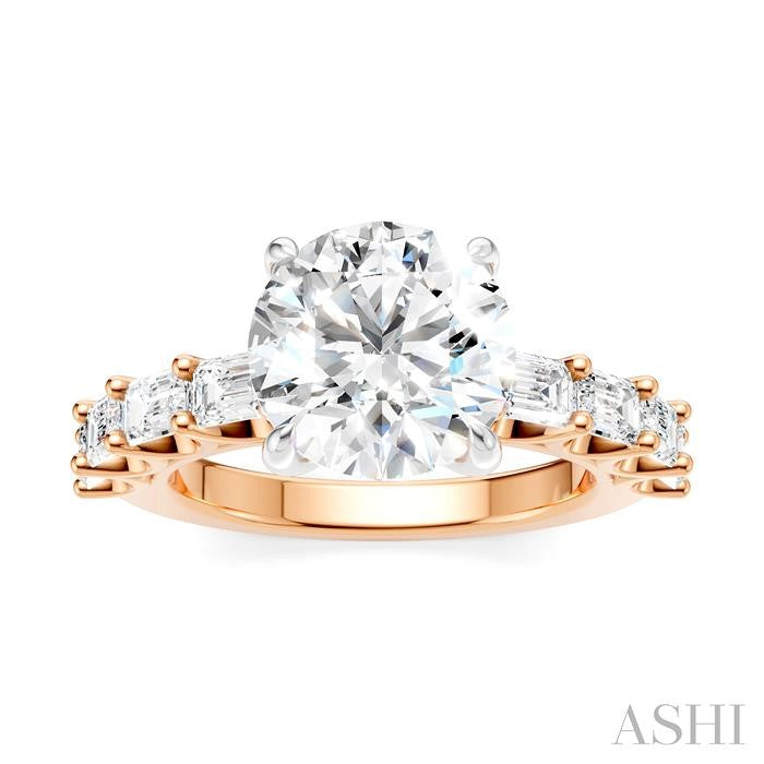 ASHI Round Shape Semi-Mount Diamond Engagement Ring 194ACPPFHPW-SM-RD3