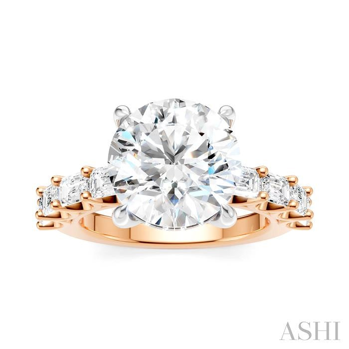 ASHI Round Shape Semi-Mount Diamond Engagement Ring 194ACPPFHPW-SM-RD4