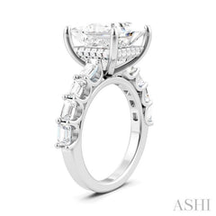ASHI Princess Shape Semi-Mount Diamond Engagement Ring 194ACPPFHWG-SM-PN5
