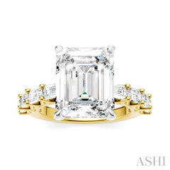 ASHI Emerald Shape Semi-Mount Diamond Engagement Ring 194ACPPFHYW-SM-EM4